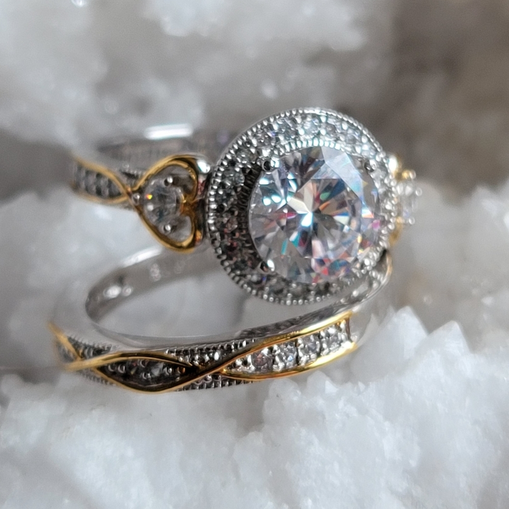 Endless Love Personalized Bridal Ring Set 925/18k 4 caret